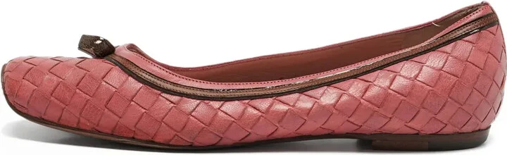 Intrecciato bow-detailing ballet flats