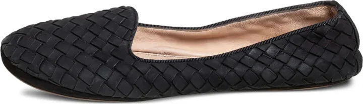 Intrecciato leather ballet flats