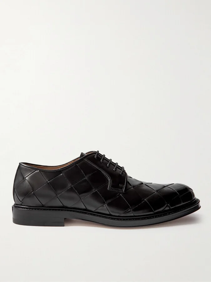 Intrecciato Leather Derby Shoes