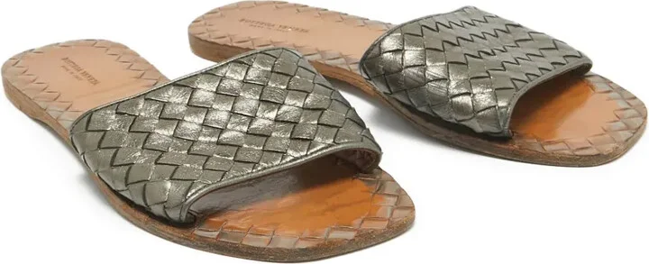 Intrecciato-weave leather sandals - Image 2