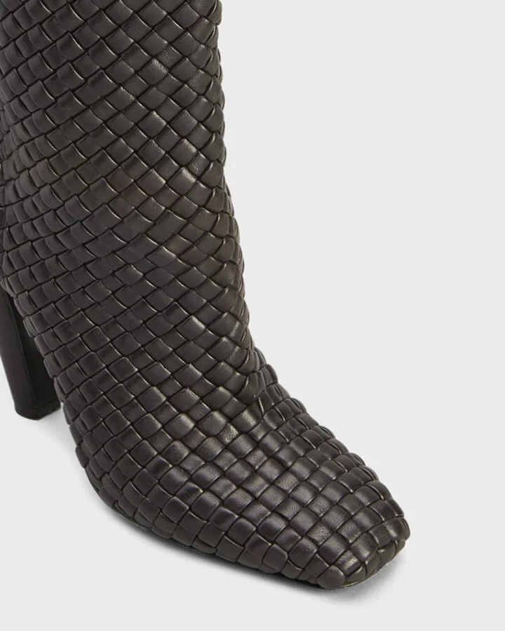 Intrecciato Woven Lambskin Knee Boots - Image 2