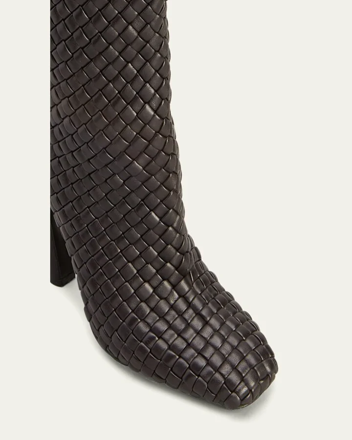 Intrecciato Woven Lambskin Knee Boots - Image 4