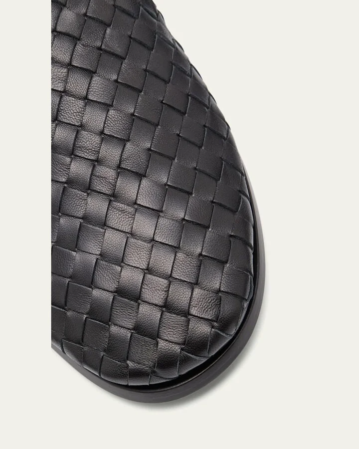 Intrecciato Woven Leather Mule Slippers - Image 2
