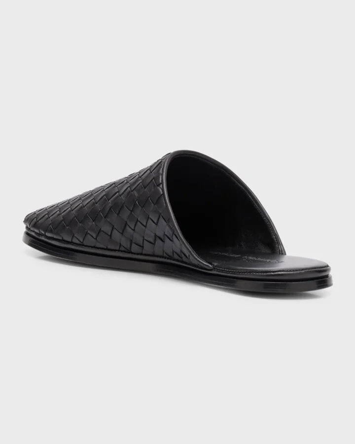 Intrecciato Woven Leather Mule Slippers - Image 2