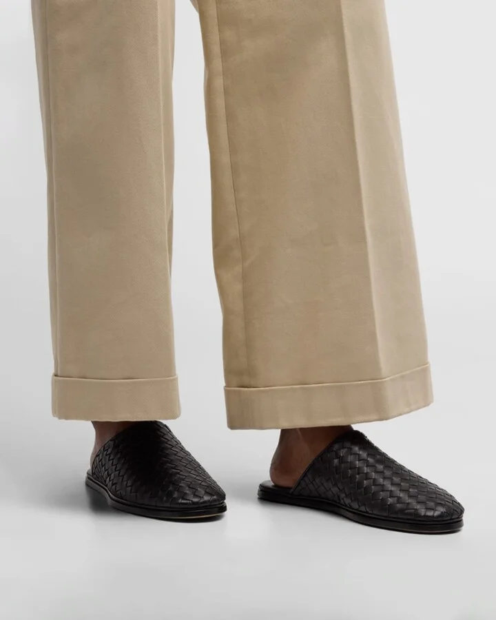 Intrecciato Woven Leather Mule Slippers - Image 3