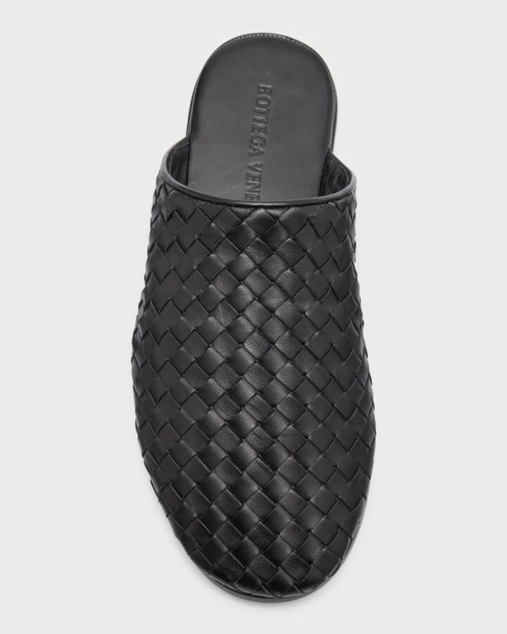 Intrecciato Woven Leather Mule Slippers - Image 4