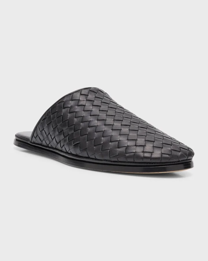 Intrecciato Woven Leather Mule Slippers - Image 5