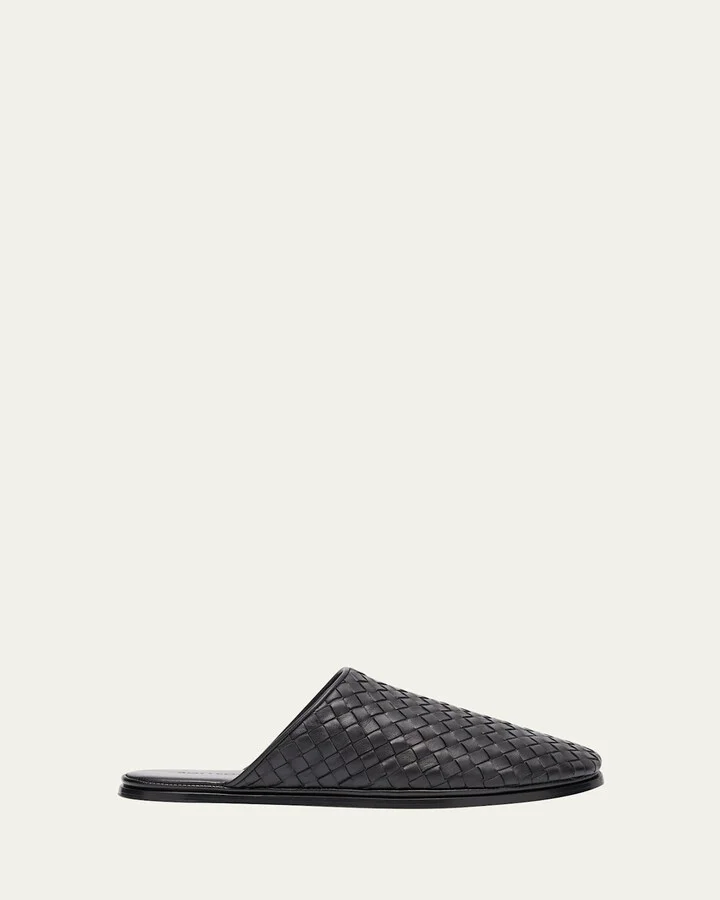 Intrecciato Woven Leather Mule Slippers