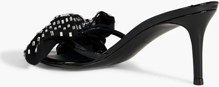Intriigo Alexandrine embellished glossed mules - Image 3