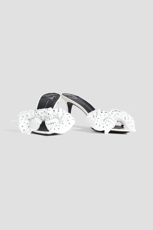 Intriigo Alexandrine embellished glossed mules - Image 5