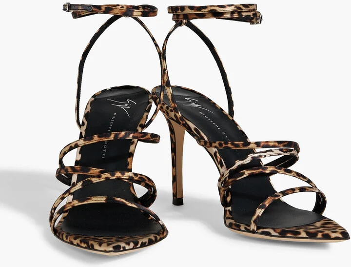 Intriigo Claire leopard-print satin sandals - Image 2