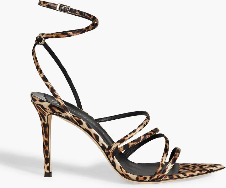 Intriigo Claire leopard-print satin sandals