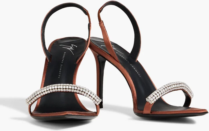 Intriigo Galassia crystal-embellished satin slingback sandals - Image 2
