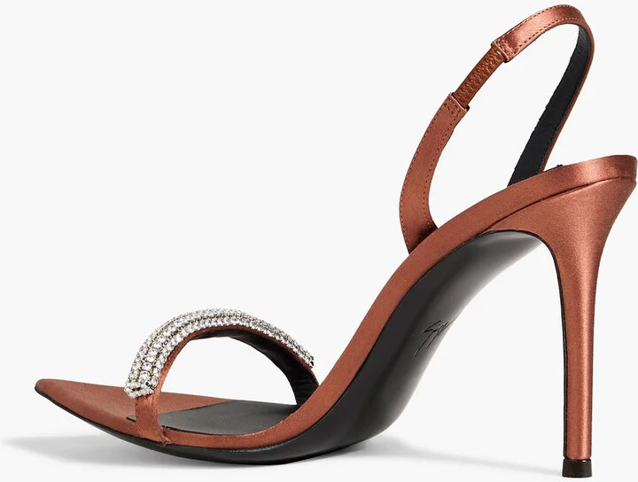 Intriigo Galassia crystal-embellished satin slingback sandals - Image 3