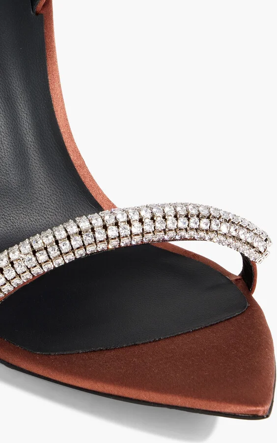 Intriigo Galassia crystal-embellished satin slingback sandals - Image 4