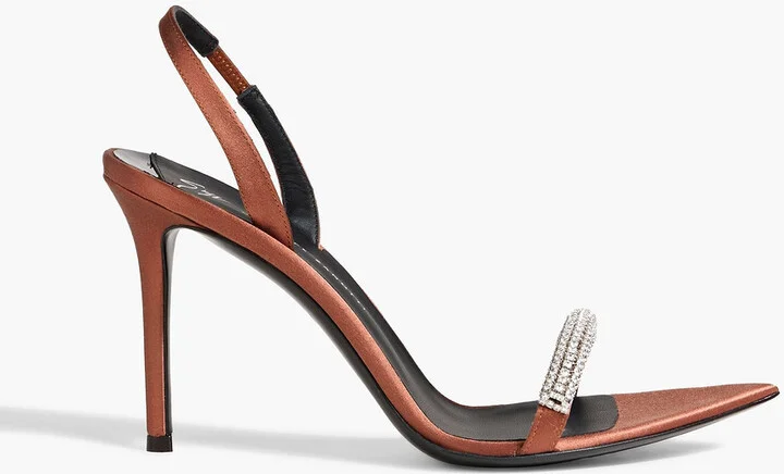 Intriigo Galassia crystal-embellished satin slingback sandals