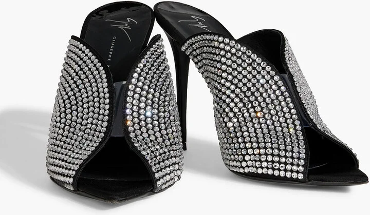 Intriigo Sparkle crystal-embellished satin mules - Image 2