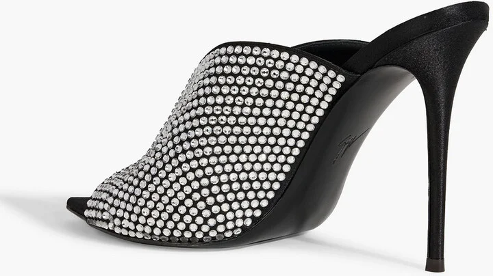 Intriigo Sparkle crystal-embellished satin mules - Image 3