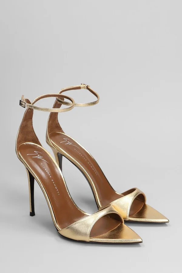 Intriigo Strap 105 Sandals In Gold Leather - Image 2