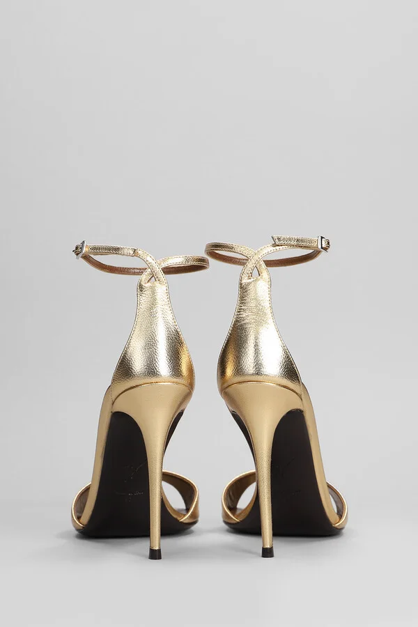 Intriigo Strap 105 Sandals In Gold Leather - Image 4