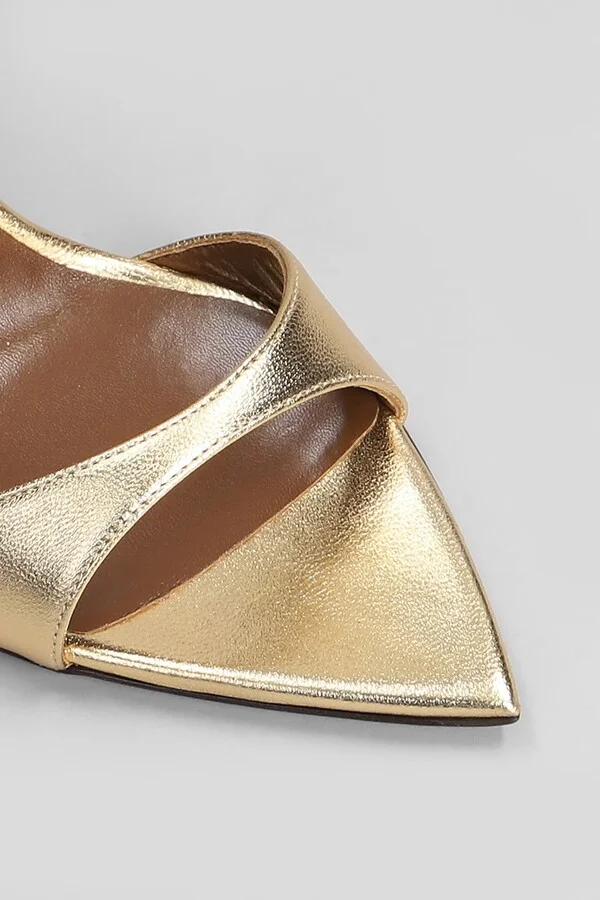 Intriigo Strap 105 Sandals In Gold Leather - Image 5