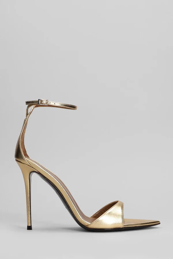 Intriigo Strap 105 Sandals In Gold Leather