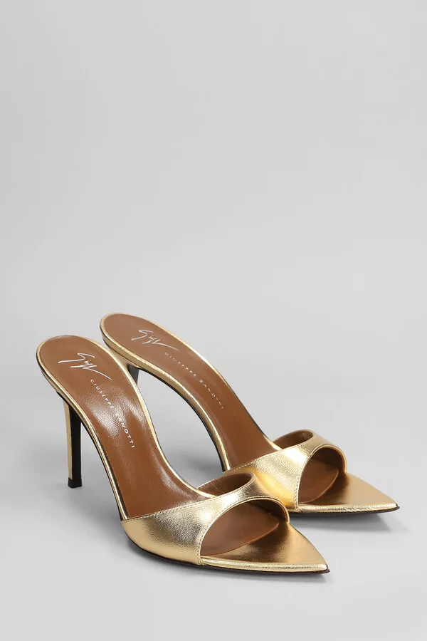 Intriigo Strap 90 Sandals In Gold Leather - Image 2