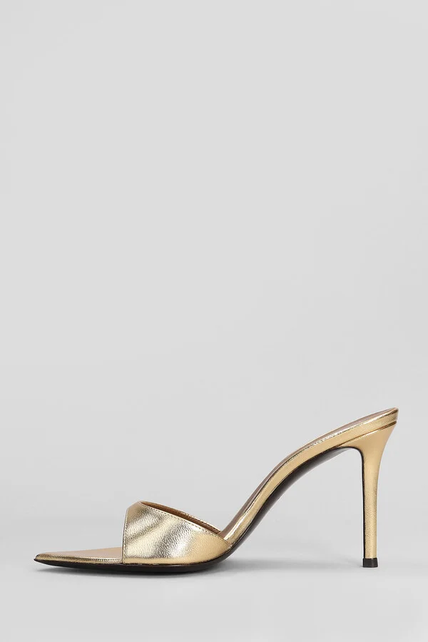 Intriigo Strap 90 Sandals In Gold Leather - Image 3