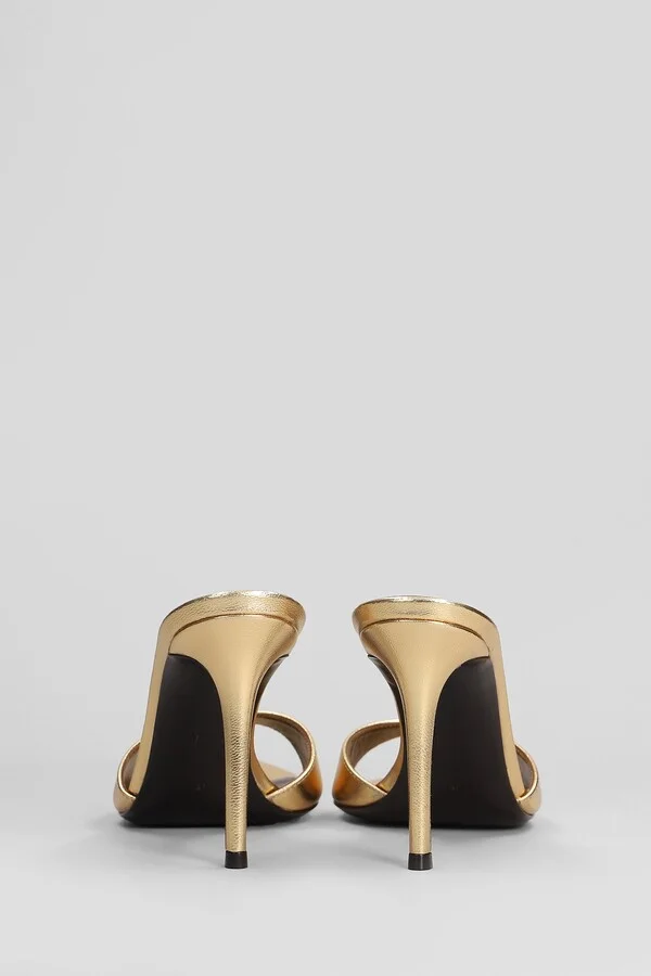 Intriigo Strap 90 Sandals In Gold Leather - Image 4