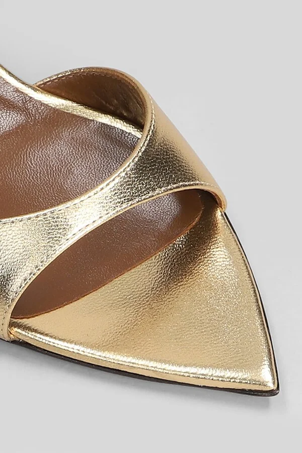 Intriigo Strap 90 Sandals In Gold Leather - Image 5