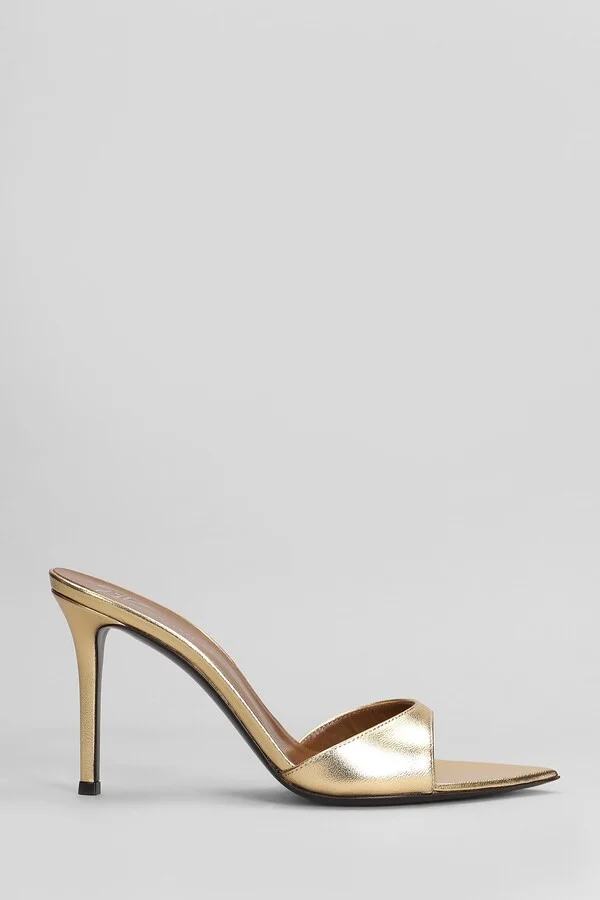 Intriigo Strap 90 Sandals In Gold Leather