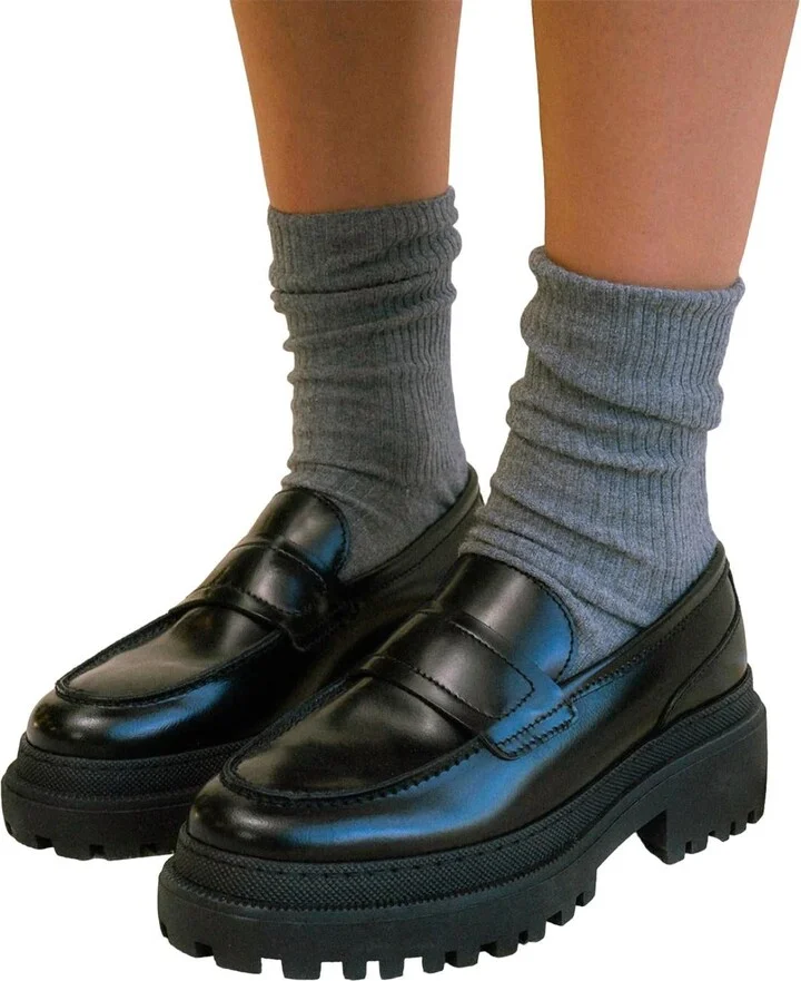 Iona Saddle Loafer In Black