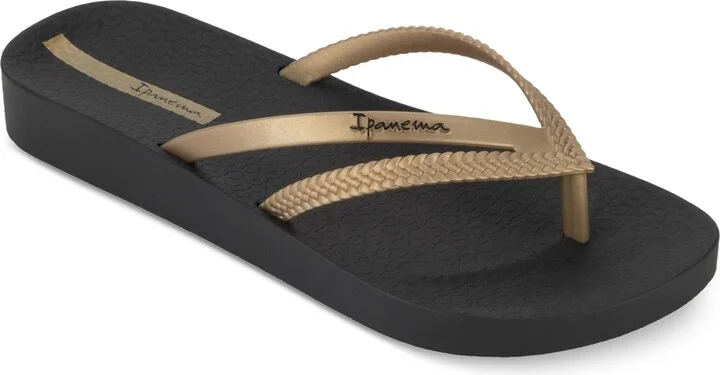 Ipanema Bossa Soft Fem Slip-On Flip-Flop Sandals - Black/gold