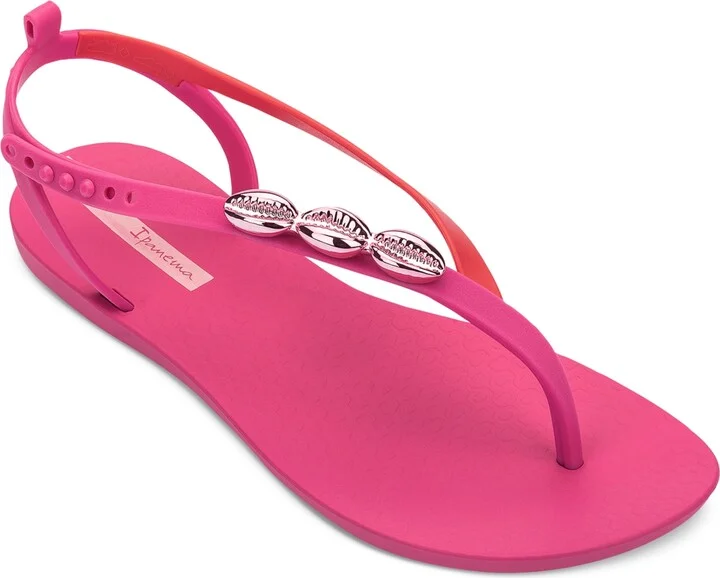 Ipanema Salty Ii Metallic Shell Detail Thong Sandals