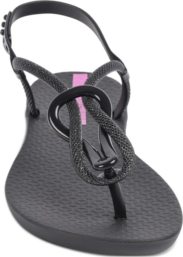 Ipanema Women's Trendy T-strap Flat Sandals - Black, Black, Lilac - Image 3