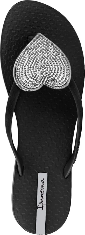 Ipanema Women's Wave Heart Sparkle Flip-flop Sandals - Black, Silver - Image 6