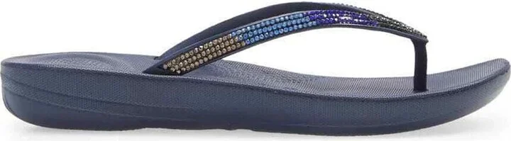 Iqushion DG5-399 Flip Flop Sandals Women's Midnight Navy Ombre Sparkle