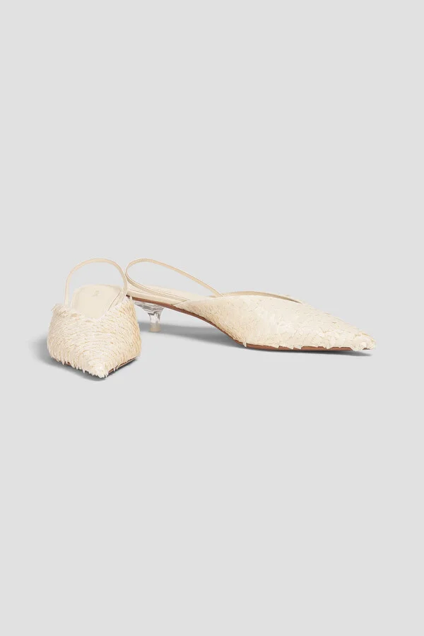 Irena sequined leather slingback pumps - Image 2