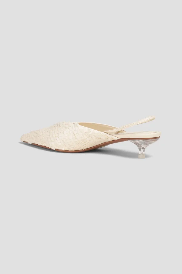 Irena sequined leather slingback pumps - Image 3