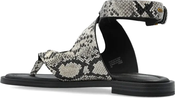 Irene embossed snake-motif flat sandals - Image 5