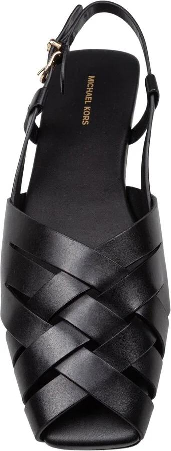 Irene Flat Sandal In Woven Leather Color Black - Image 2