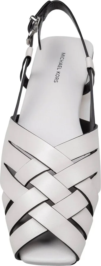 Irene Flat Sandal In Woven Leather Color White - Image 2