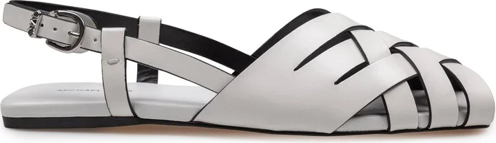 Irene Flat Sandal In Woven Leather Color White
