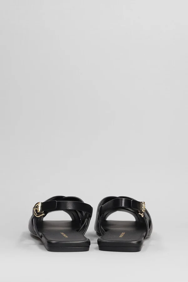 Irene Flats In Black Leather - Image 4