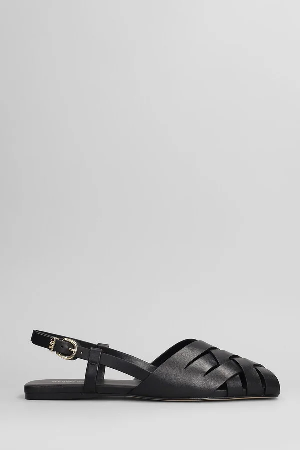 Irene Flats In Black Leather