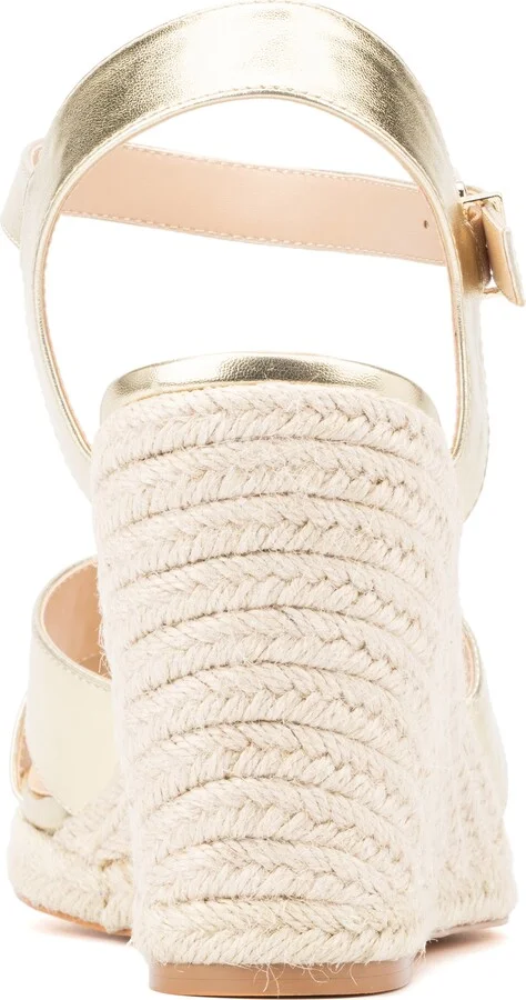 Irene Metallic Espadrille Wedge Sandal - Wide Width - Image 3
