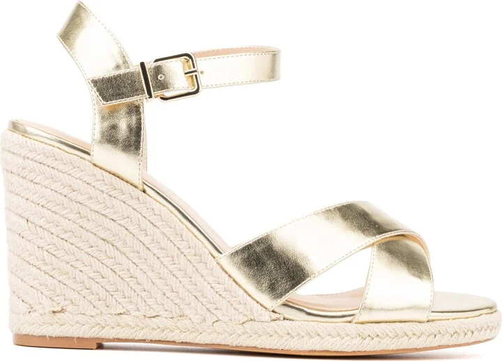 Irene Metallic Espadrille Wedge Sandal - Wide Width - Image 4