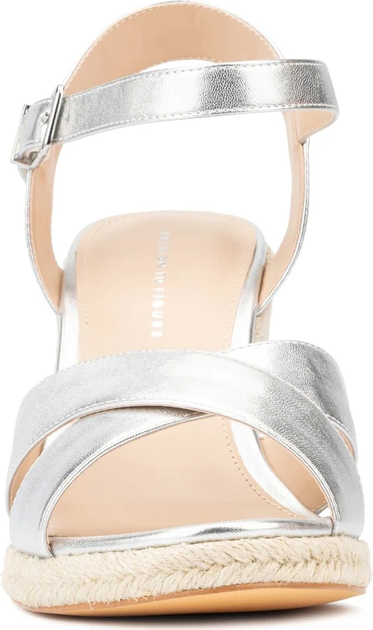 Irene Metallic Espadrille Wedge Sandal - Wide Width - Image 9