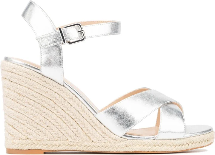 Irene Metallic Espadrille Wedge Sandal - Wide Width - Image 11
