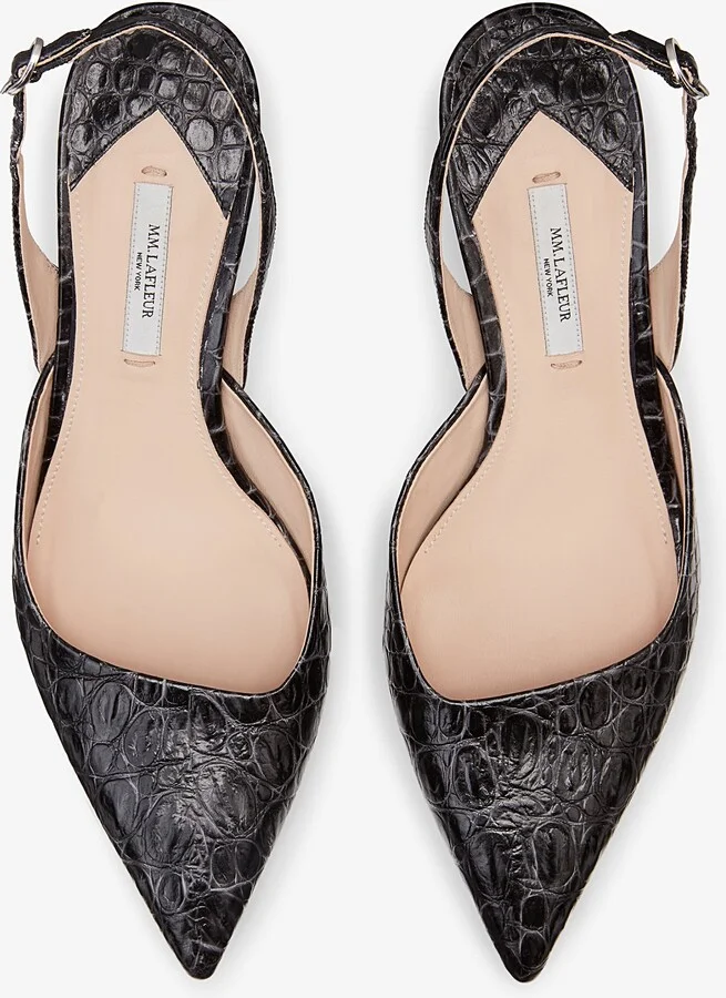 Irene Slingback - Embossed Croc - Onyx - Image 2